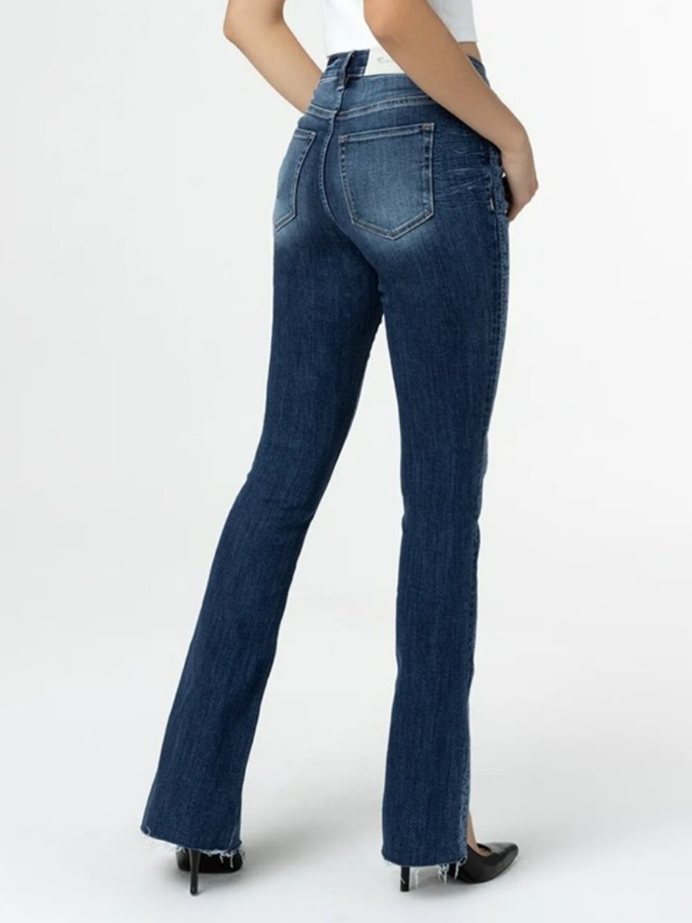 Miss Me Y2K High Rise Paisley Slim Bootcut Slit Jeans H2325SBV | Size 27
